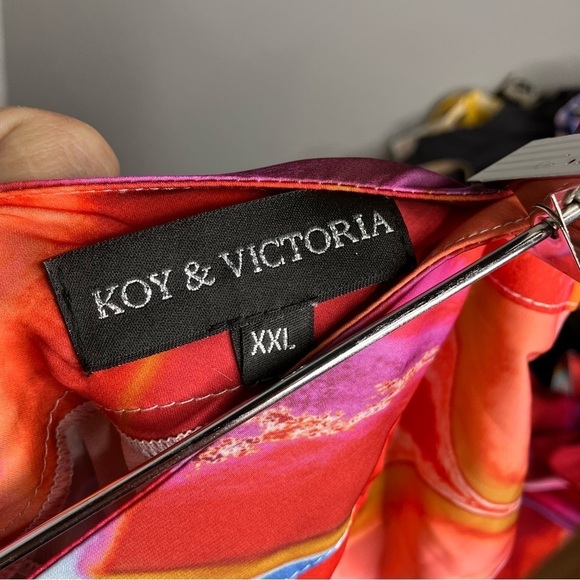 Koy & Victoria 3 piece set bright multicolored swirling pattern size XXL - Picture 12 of 12